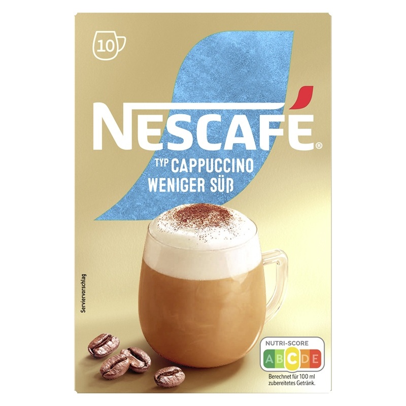 NESCAFÉ TYP CAPPUCCINO - WENIGER SUESS 10 X 12.5G PACKUNG