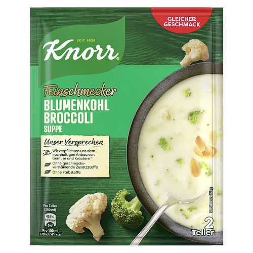 KNORR FEINSCHMECKER BLUMENKOHL - BROCCOLI SUPPE 2 TELLER - ERG. 500ML