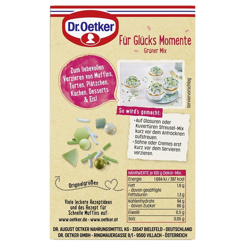 DR. OETKER FUER GLUECKS MOMENTE GRUENER MIX 60G