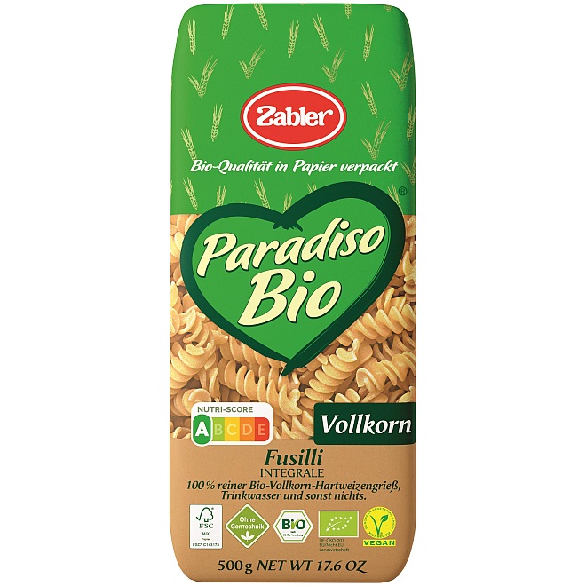 ZABLER PARADISO BIO VOLLKORN FUSILLI 500G